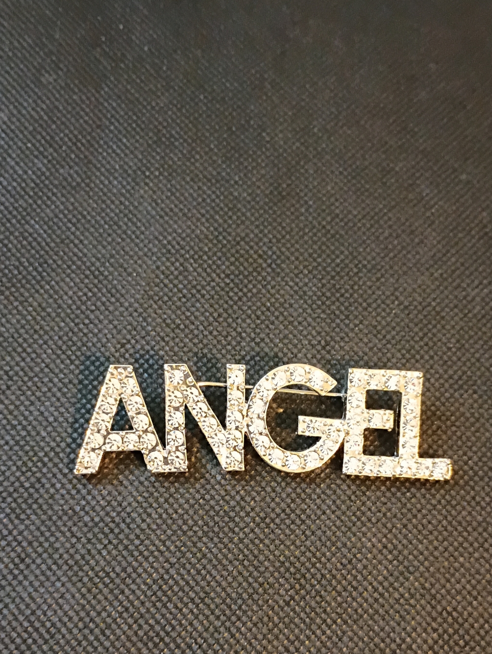 Silver Angel Crystal Brooch